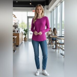 Lululemon Athletica Fuchsia Long Sleeve Tee